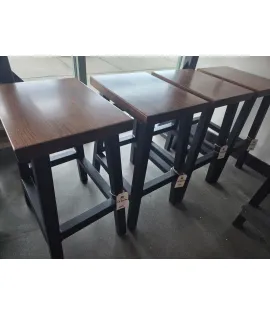 Barstool with Black Metal Base - QUICK SHIP