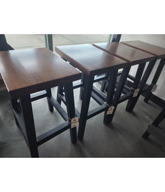 Barstool with Black Metal Base - QUICK SHIP