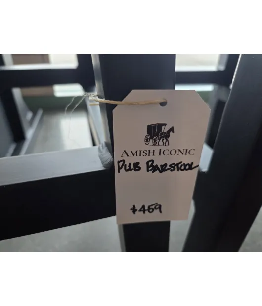 Barstool with Black Metal Base - QUICK SHIP