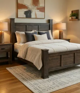 Queen Bed - Curly Maple, Antique Slate - QUICK SHIP - 30% Off or Best Offer