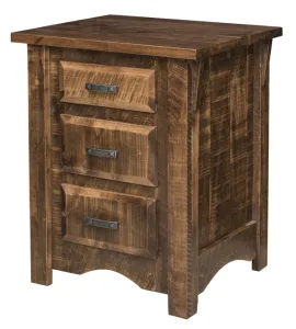 Rough Cut Maplewood 3 Drawer Nightstand