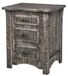 Rough Cut Maplewood 3 Drawer Nightstand