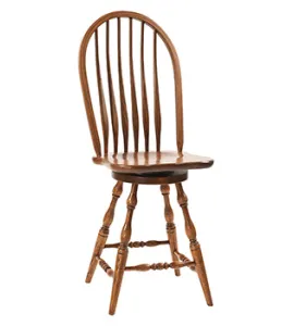 Bent Feather Bow Swivel Bar Stool