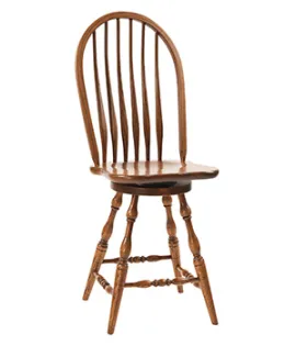 Bent Feather Bow Swivel Bar Stool
