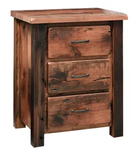 Reclaimed Post Mission 3 Drawer Night Stand
