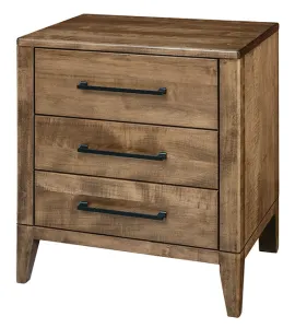 Sandalwood 3 Drawer Nightstand