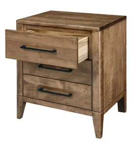 Sandalwood 3 Drawer Nightstand