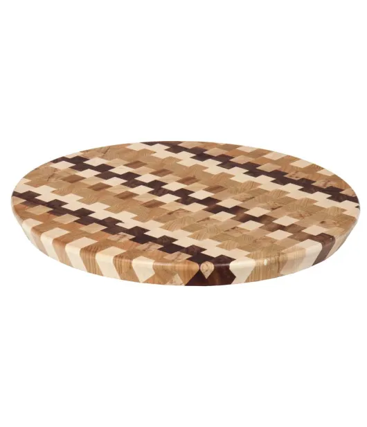 Large End Grain Checkered Lazy Susan