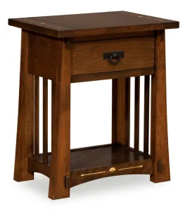 Mesa 1 Drawer Open - Slat Nightstand