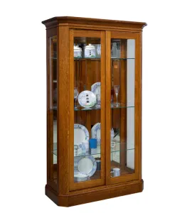 Latonia 2 Door Curio Cabinet with Sliding Doors