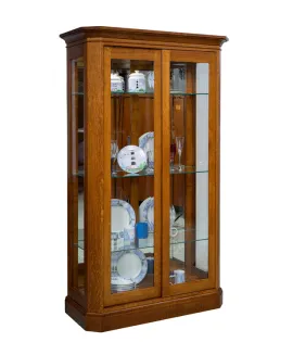 Latonia 2 Door Curio Cabinet with Sliding Doors