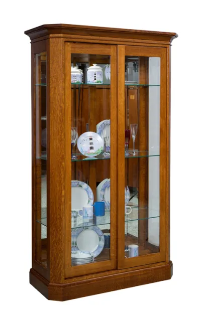 Latonia 2 Door Curio Cabinet with Sliding Doors