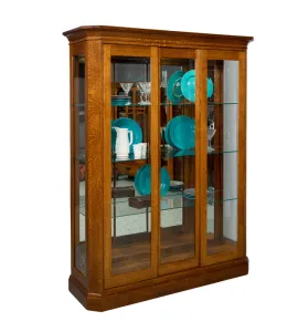 Latonia 3 Door Curio Cabinet with Sliding Doors