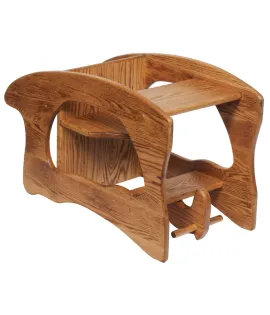 Three-in-One Oak High Chair, Desk &amp; Rocker