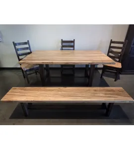 Wormy Maple Dining Set - Natural - QUICK SHIP - 30% Off or Best Offer