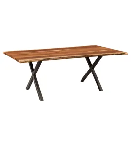 Live Edge Xavier Trestle Dining Table - QUICK SHIP