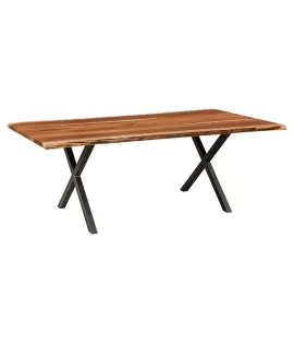 Live Edge Xavier Trestle Dining Table - QUICK SHIP