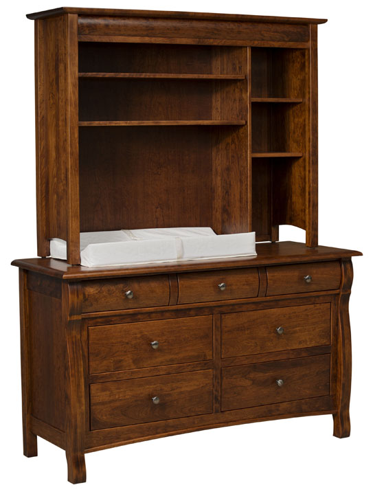 brown dresser with hutch Sierra Classic Double Dresser w/Hutch Top Martin's Furniture US
