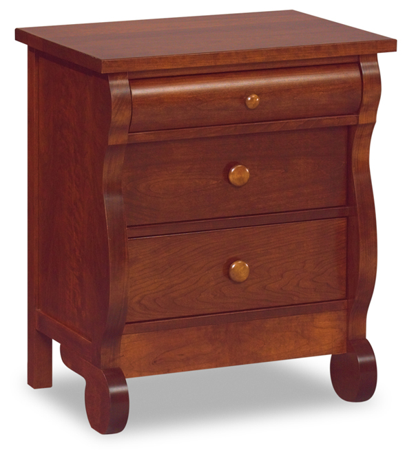 Old Classic Sleigh Drawer Night Stand