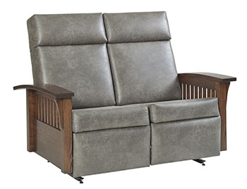 Mission 85 Deluxe Love Seat Swivel Glider Recliner
