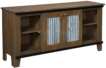 Gold Mine Tulsa TV Cabinet with Metal Inserts