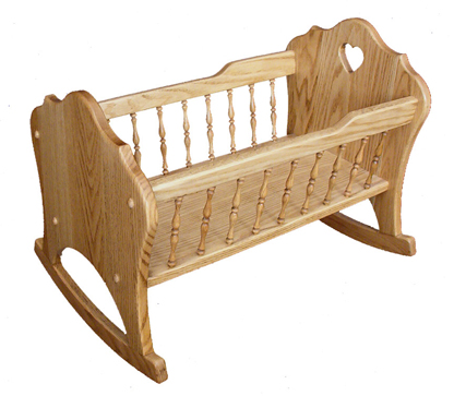 Tall Spindle Doll Cradle