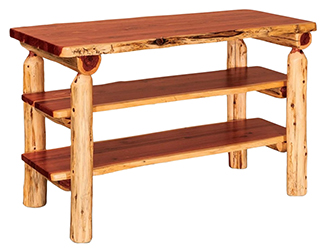 Fireside Rustic Flat Sofa Table with Shelves
