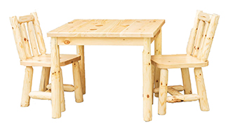 Fireside Rustic Econo Line Square Leg Table with Chairs