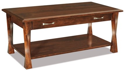 Lexington Arc  Open Coffee Table with Drawer