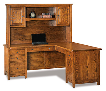 Centennial 8 Drawer L Desk with Hutch