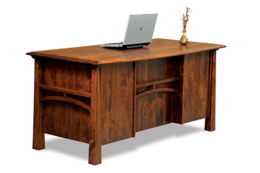 Artesa 5 Drawer Desk with Finished Backside and Curved Top
