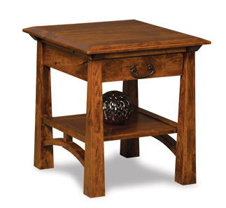 Artesa Open End Table with Drawer and Shelf