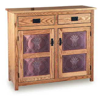 Mission 38"h Pie Safe with  Drawer & Metal Inserts Door