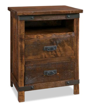 Ironwood 2 Drawer Night Stand with Opening