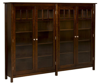 Mission Double Bookcase with Doors