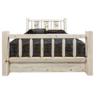Homestead Bed with Storage and Laser Engraved Design