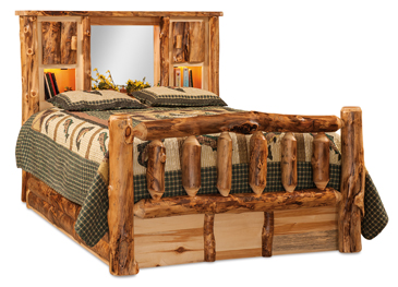 Fireside Rustic Bookcase Bed with 6 Storage Drawer