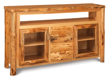 Fireside Rustic TV Cabinet with Opening and Drawers