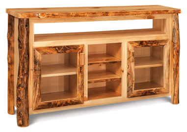 Fireside Rustic TV Cabinet with Opening and Shelves