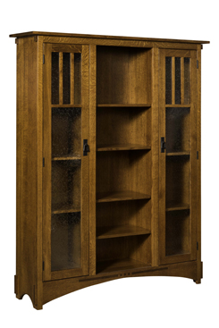 72" Mission Display Bookcase with Doors