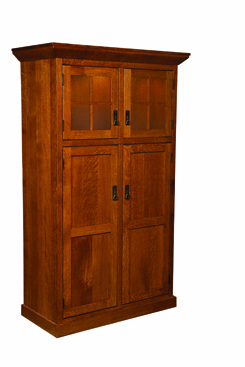 Stickley Heritage Mission 4 Door Pantry with Lights