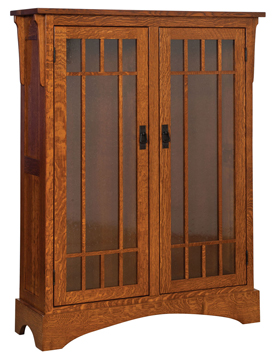 Midway Mission Bookcase with Seedy Glass Small