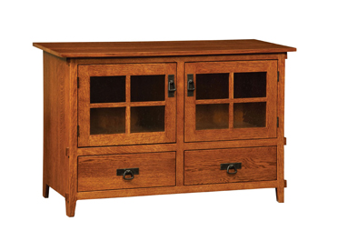 Deluxe Mission Tenon TV Cabinet with Drawer