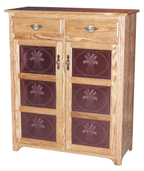 Traditional 2 Drawers & Copper Inserts 50" Pie Safe
