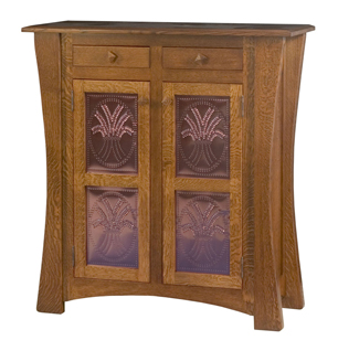 Arts & Crafts with Copper Panels Storage Cabinet