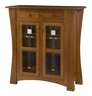 Arts & Crafts with Glass Panels Storage Cabinet