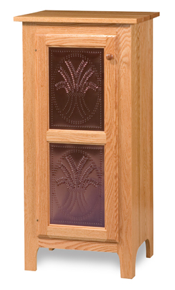 Classic Style 1-Door 2-Copper Panel Pie Safe