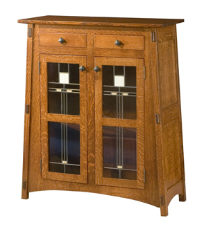 McCoy with Glass Panels Storage Cabinet