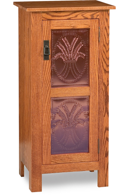 Mission Style 1-Door 2-Copper Panel Pie Safe