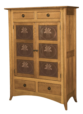 Shaker Hill-2 with Copper Panels Storage Cabinet